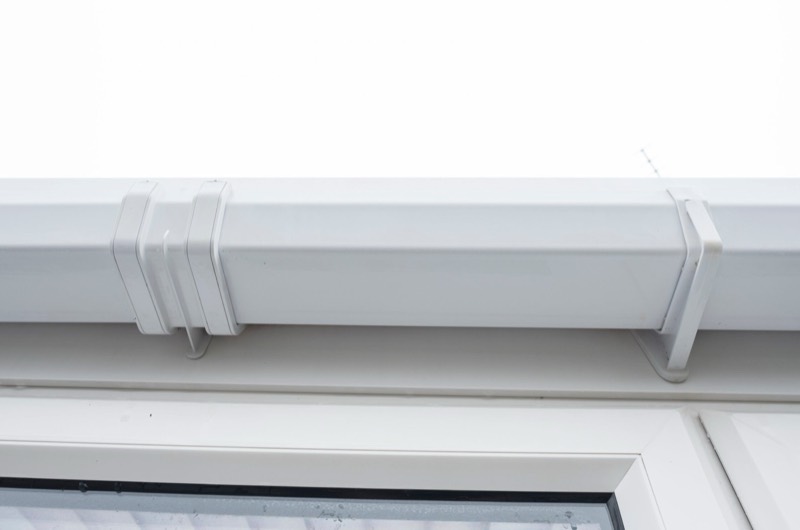 Clean white uPVC gutter and joint